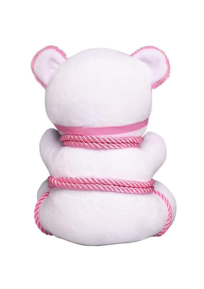 Bondage bear plush for BDSM aftercare and brat play