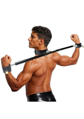 Bondage spreader bar with collar and wrist restraints