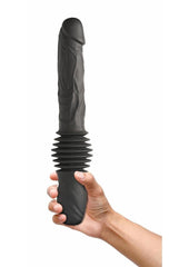 black realistic thrusting dildo