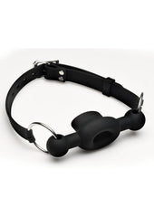 Master Series Forced Silicone Feeding Gag - Black