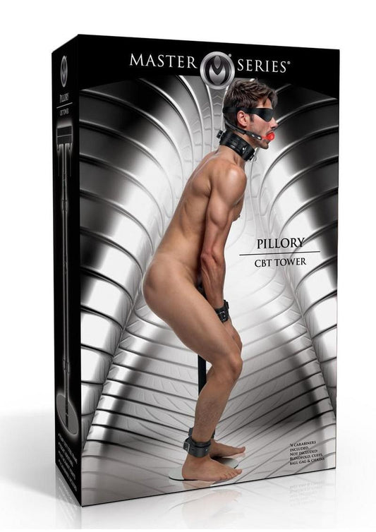 Master Series steel tower with locking pillory and cock and ball torture options