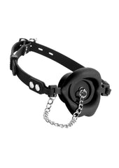 Master Series Plugged Silicone Feeding Gag - Black
