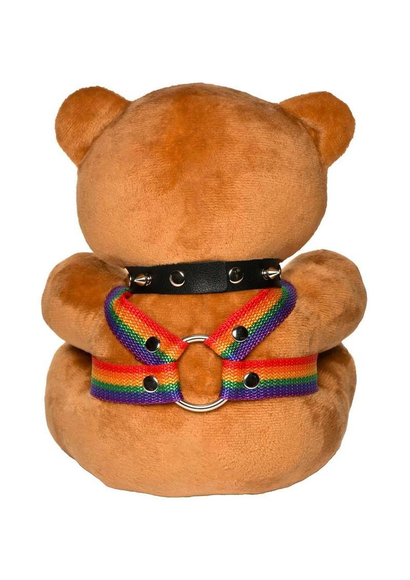 lgbtq pride teddy with collar leash
