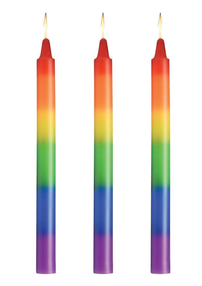 Master Series Pride Candles Rainbow Drip Candle - Multicolor/Rainbow - Set Of 3