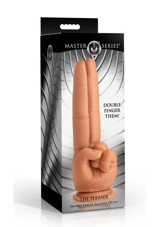 Master Series The Pleaser Double Finger Silicone Dildo Unusual Sex Toys