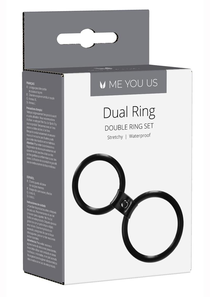 ME YOU US Dual Ring Silicone Cock Ring - Black