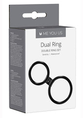 ME YOU US Dual Ring Silicone Cock Ring - Black