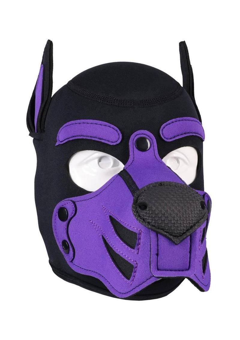neoprene pup play hood detail
