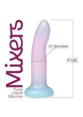 Mixers Blueberry Crush Silicone G-Spot Dildo with Suction Cup - Blue/Lavender - 8in