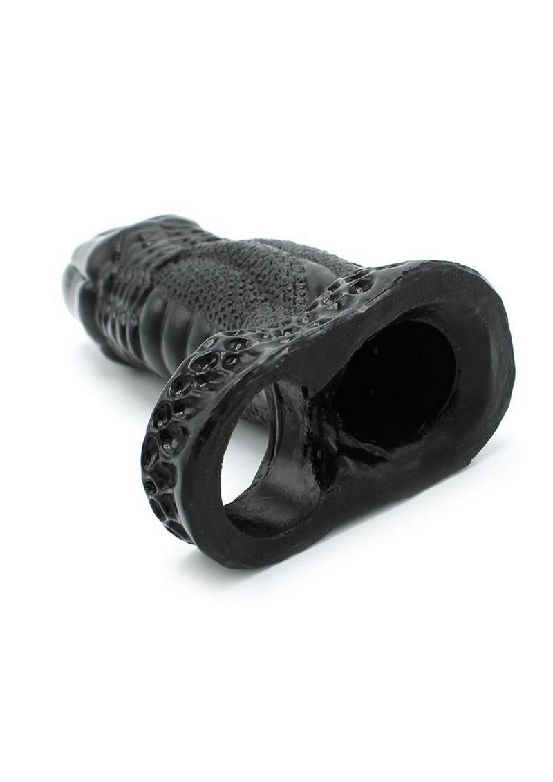Ball stretcher cock sleeve offering stamina support and added intensity during sexual activity