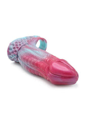 Penis toy sleeve with bumps and ridges crafted for stimulating anal and vaginal penetration