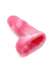 Cock sleeve with ball stretcher hole crafted for stamina enhancement and longer intimate sessions