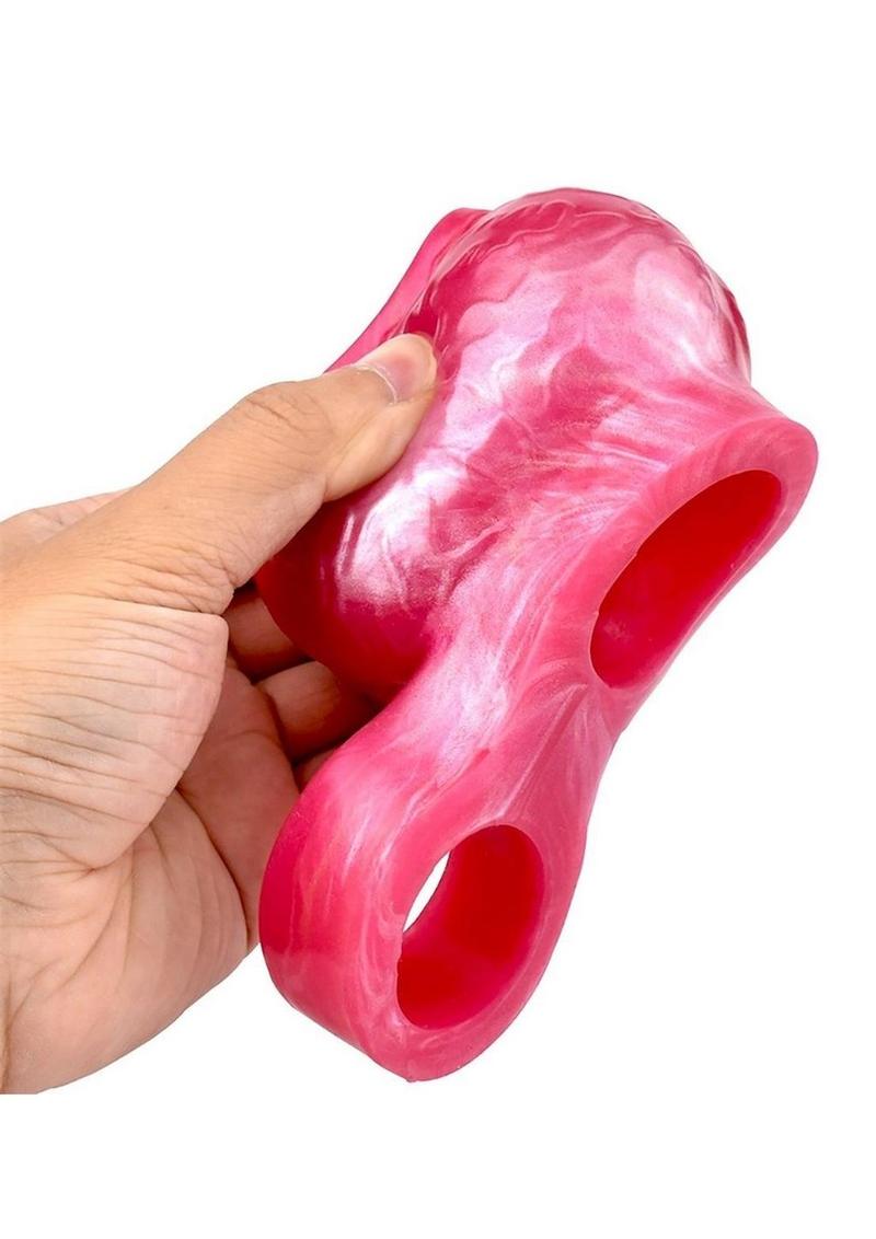 Realistic liquid silicone penis enhancer for girth increase and erotic male sex toy play