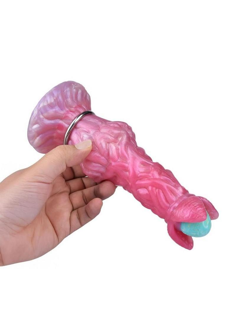 Textured alien dildo with egg play soft silicone eggs for erotic insertion body safe bold shape for fetish lovers and fantasy seekers