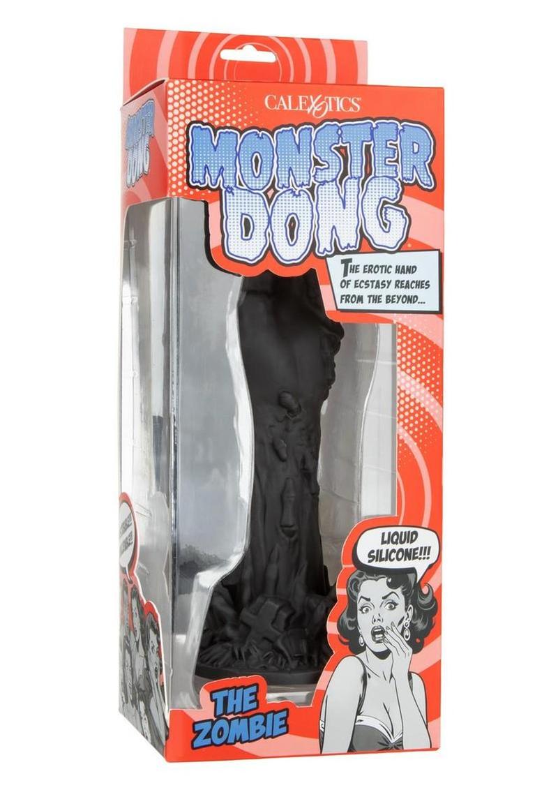 Monster Dong The Zombie Silicone Dildo - Black - 9in