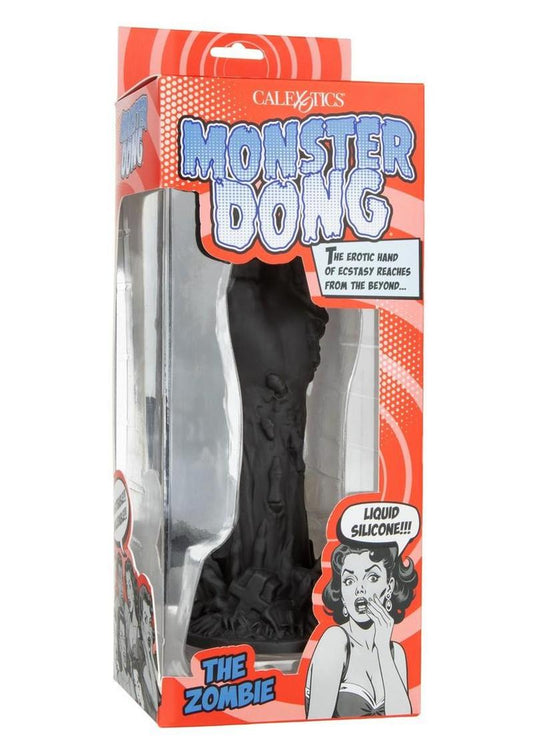 Monster Dong The Zombie Silicone Dildo - Black - 9in