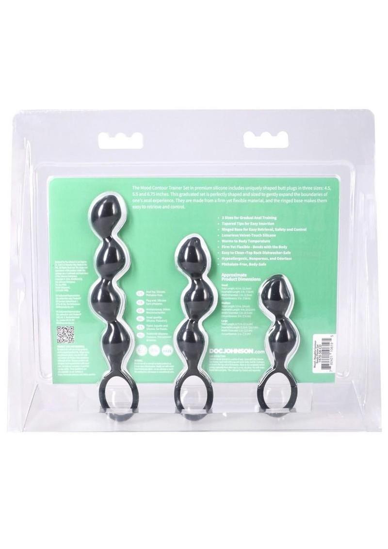Silicone anal training plug set with graduated sizes