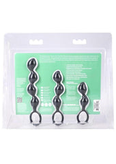 Silicone anal training plug set with graduated sizes