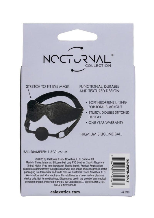 Bondage eye mask and breathable ball gag duo soft blackout mask silicone gag comfortable secure fit ideal for submission and sensory play