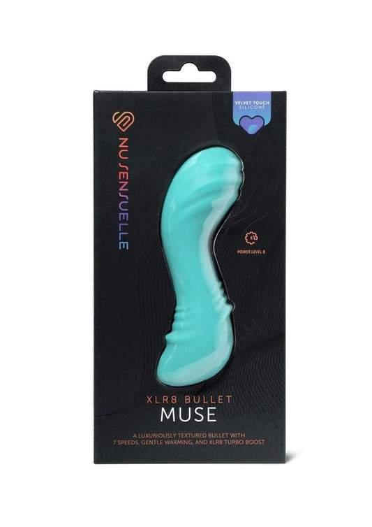 Nu Sensuelle Muse Xlr8 Rechargeable Silicone Bullet with Heat - Blue