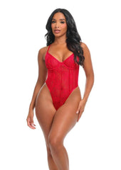 red lace teddy lingerie