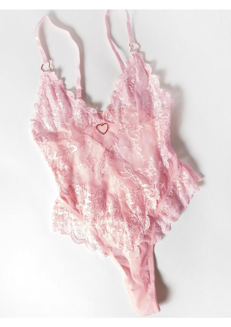 pink valentines teddy lingerie
