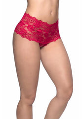 sheer lace boyshort underwear with crisscross back
