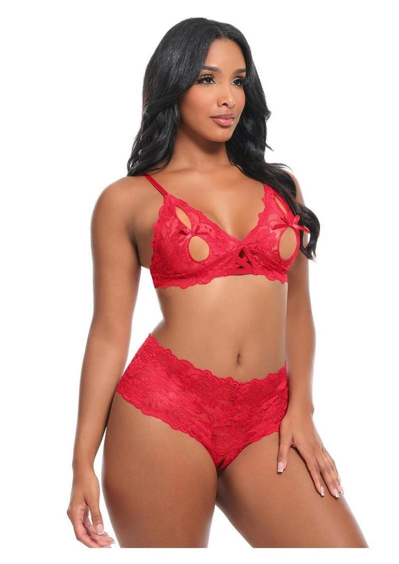 red lace lingerie set