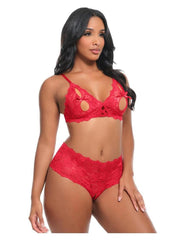 red lace lingerie set