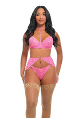 pink lace lingerie for women