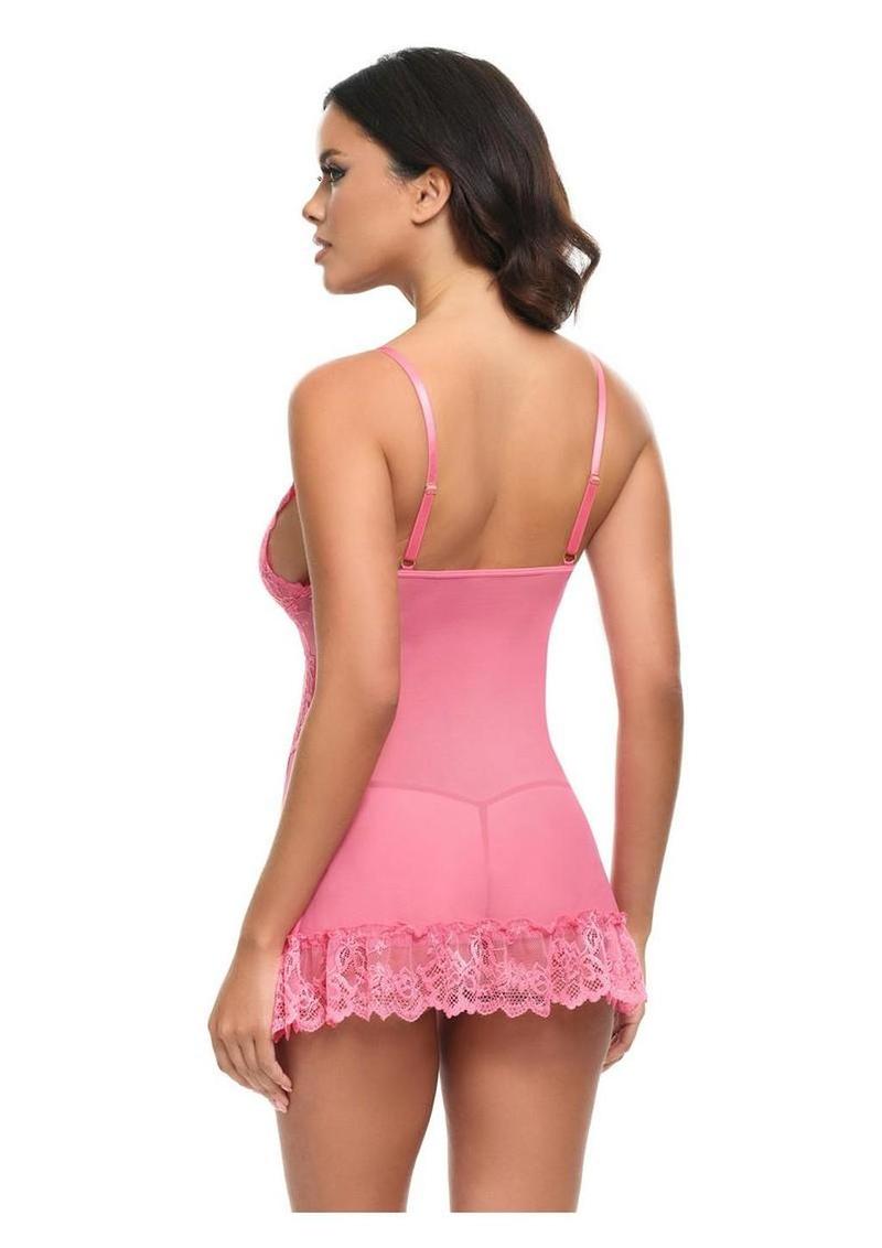 seductive babydoll with triangle cup and sheer fabric
