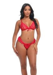 red mesh lingerie for women