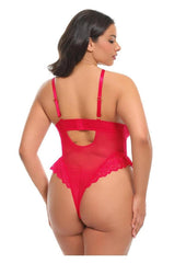 curvy plunging lace bodysuit