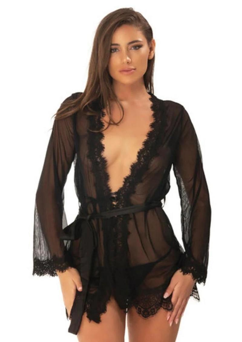 soft mesh robe elegant womens lingerie