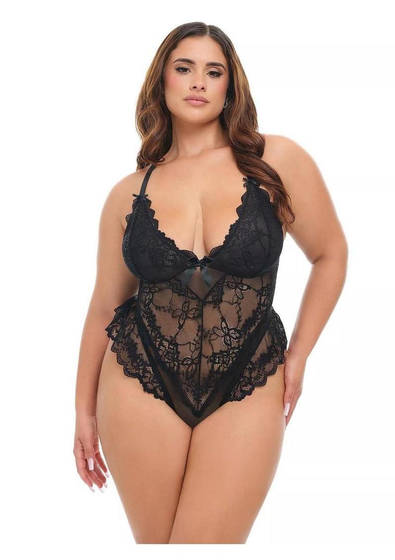 Valentine lace teddy womens lingerie