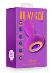 Oh My Gem Charm Rechargeable Silicone Anal Plug - Amethyst - Purple