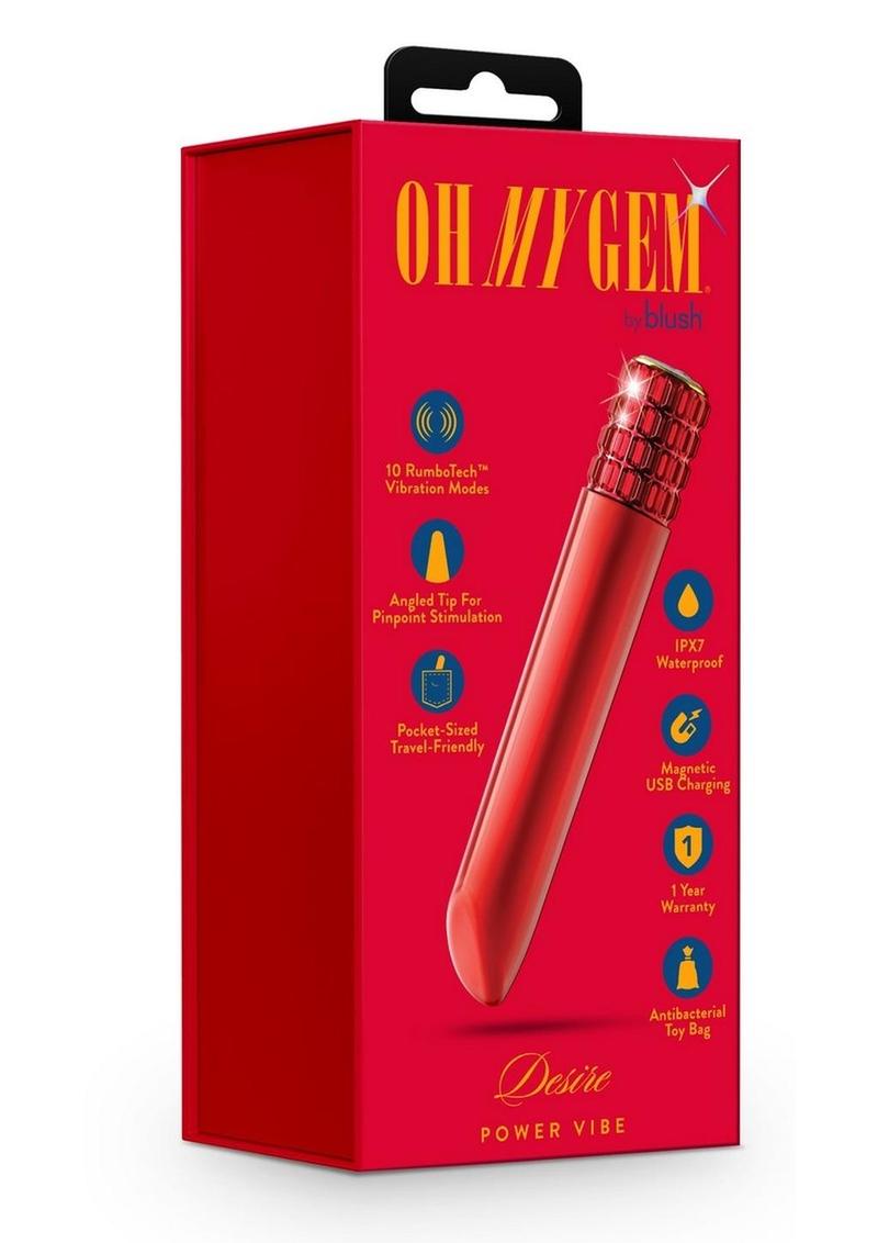 Oh My Gem Desire Rechargeable Bullet Vibrator - Ruby Primal Pleasure Oh My Gem Desire Rechargeable Bullet Vibrator - Ruby Primal Pleasure