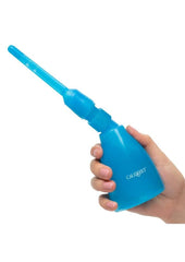 Blue handheld douche with a long nozzle 