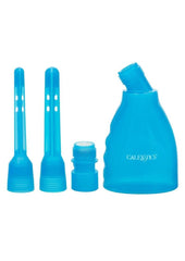 Blue collapsible bottle with multiple nozzles for doushe enema