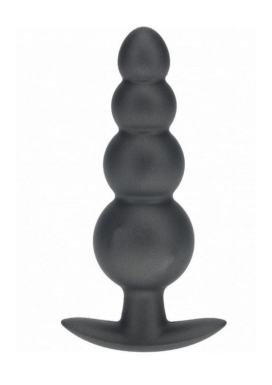 Ouch! Beaded Anal Plug Silicone - Grey/Gun Metal