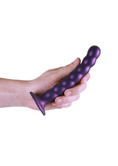 Ouch! Beaded G-Spot Silicone Dildo 6.5in - Metallic