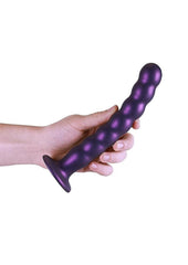 Ouch! Beaded G-Spot Silicone Dildo 8in - Metallic