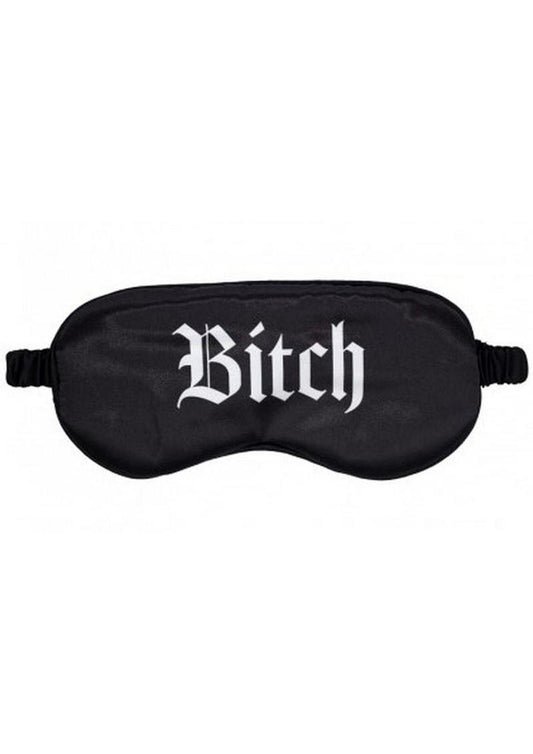 Ouch! Bitch Printed Satin Mask - Black