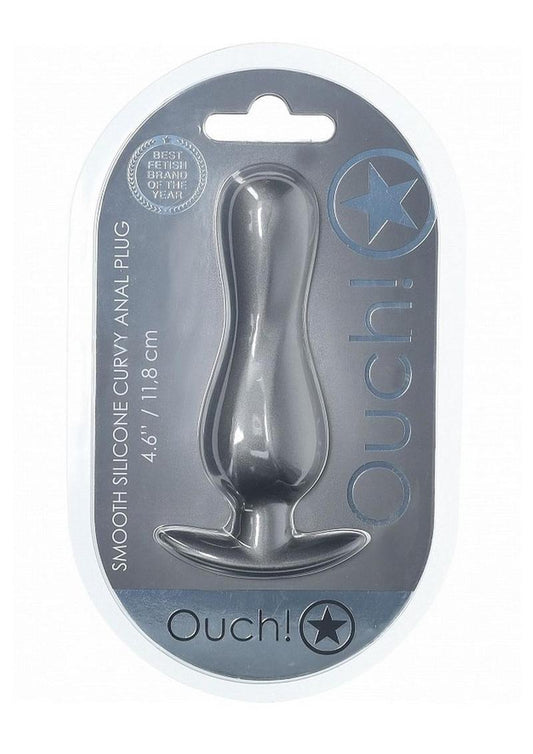 Ouch! Curvy Anal Plug Silicone - Grey/Gun Metal