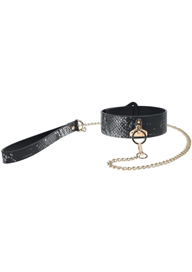 Ouch! Florence Collection Collar with Leash - Black