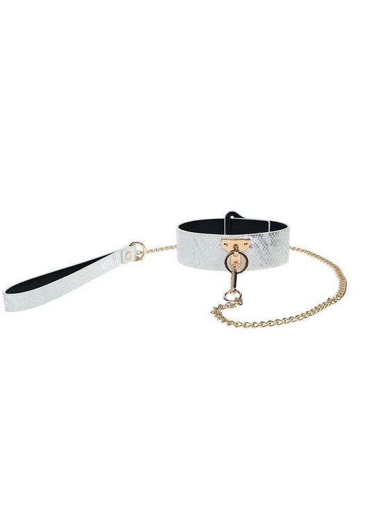 Ouch! Florence Collection Collar with Leash - White