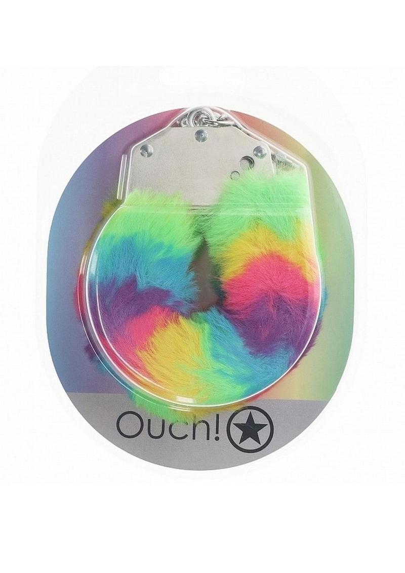 Ouch! Heavy-Duty Fluffy Handcuffs - Multicolor 1 - Multicolor