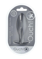 Ouch! Oval Anal Plug Silicone - Grey/Gun Metal