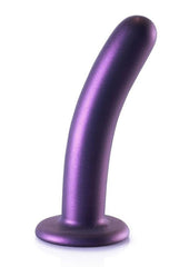 Ouch! Smooth G-Spot Silicone Dildo 6in - Metallic - Purple