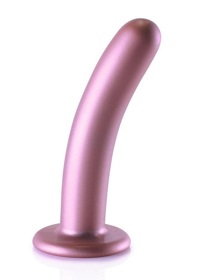 Ouch! Smooth G-Spot Silicone Dildo 6in - Metallic - Rose Gold